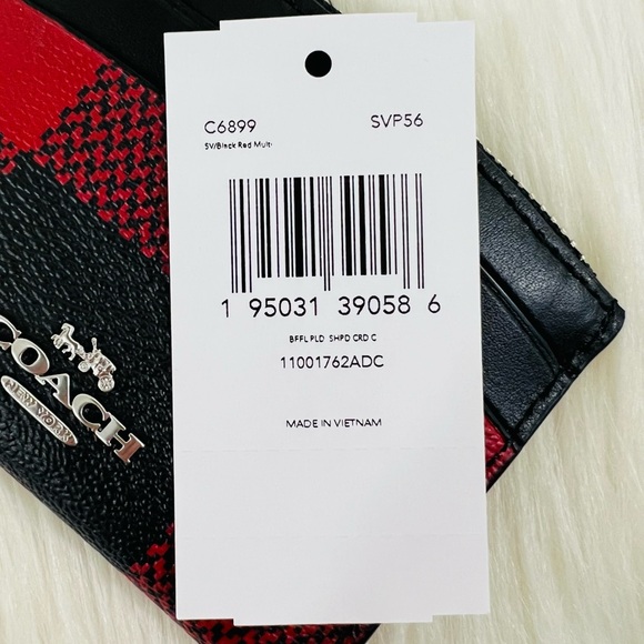 COACH Buffalo Plaid Card Case - Picture 8 of 10